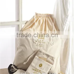 Wholesale Washable Drawsting Hotel Canvas Laundry Bag thumbnail-1