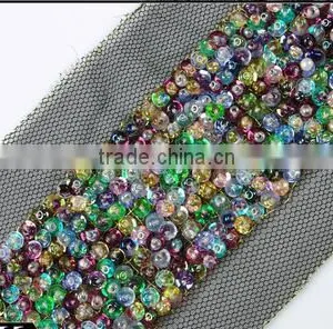 Wholesale! Beaded Lace Trim Handmade Sew On Mesh Lace With Colorful Rhinestones Trims thumbnail-1