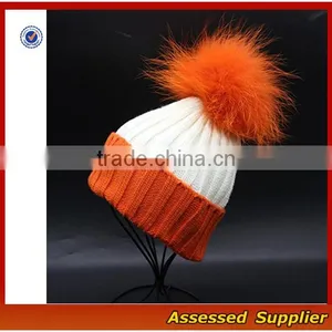 Custom Fashion Real Raccoon Fur Pom Pom Hat Beanie Cap for Wholesale Free Samples-T69-ZT thumbnail-6