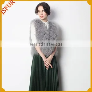 Colourful Dyed Mongolian Fur Vest Winter Waistcoat thumbnail-2