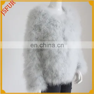 Wholesale Hot Style Warm Winter Turkey Feather Fur Winter Coat thumbnail-2