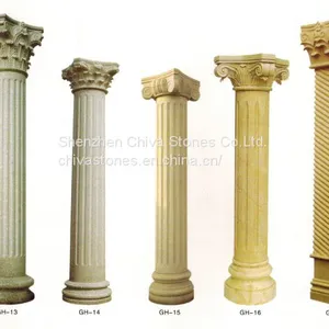 Hollow /Solid Marble Pillar Granite Sandstone Fluted Roman Stone Column Marble /granite Column Ionic Column thumbnail-2
