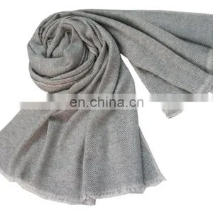 Pashmina Wool Scarfs India , Herringbone Pashmina Wool Shawl , Scarves thumbnail-4