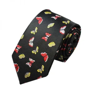 Digital Printing Red Polyester Woven Necktie Digital Printing Dots thumbnail-1