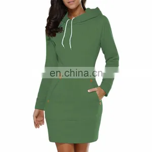 2017 Stylish Winter Bodycon Dress Long Sleeve Sweater Hoodie Dress Womens thumbnail-2