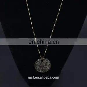 Crystal Diamond Fashion Pendant Chunky Gold Coin Necklace MCB-0044 thumbnail-1