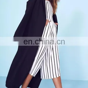 China Factory Custom Fashionable Women Black Color Long Style Wool Coat Women Warn Winter Coat thumbnail-5