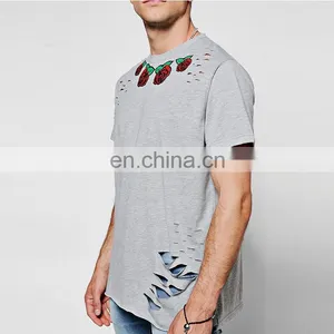 Wholesale Custom 2017 New Fashion Clothes Summer Short Sleeve Mens Embroidery t Shirt thumbnail-4