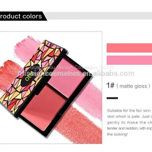 OEM 2 Colors Waterproof Smooth Blusher Palette Cosmetics thumbnail-4