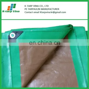 Green/Brown Heavy Duty Tarpaulin 185 GSM Made in Vietnam thumbnail-1