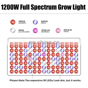 Double Switch Full Spectrum 1200W LED Plant Grow Light For Veg And Flower Growing Light thumbnail-3