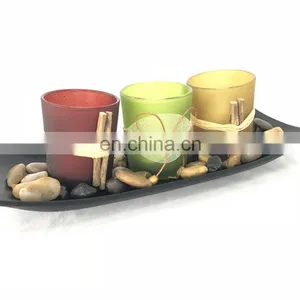 2020 Europe Stylish Hot Seller Amazon Battery Led Light Glass Dinner Decoration Swirling Glitter Candle Holder thumbnail-1