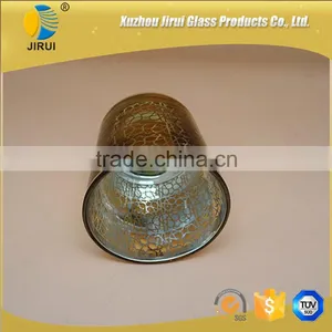 Gold Glass Candle Holder With Unique Pattern thumbnail-5
