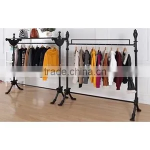 Double Poles Cloth Rack Shop Furniture Garment Display thumbnail-1