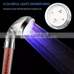 LED Shower Head Filter Showerhead Temperature Control LED Anion Colorful Bathroom Shower Handheld Shower thumbnail-2