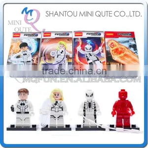 Mini Qute DECOOL 4pcs/set Marvel Avenger Fantastic Four The Thing Building Block Action Figure Educational Toy NO.0156-0159 thumbnail-1