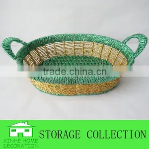 Oval Shape Colorful Paper Rope Woven Novelty Gift Basket thumbnail-1