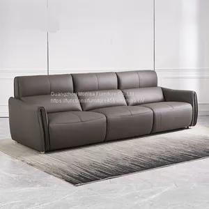 Italian-Style Nappa Leather Multi-Function Sofa Home Living Room Is Very Simple Three-Seat Combination Electric Leather Sofa thumbnail-1