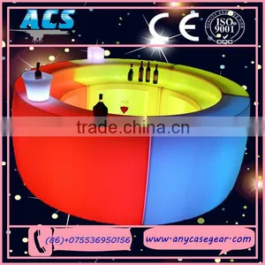 ACS Hot Sale Waterproof Outdoor Patio Plastic Beer Garden Treasures Round Illuminated Lighting Golw Light up Led Bar Furniture thumbnail-1