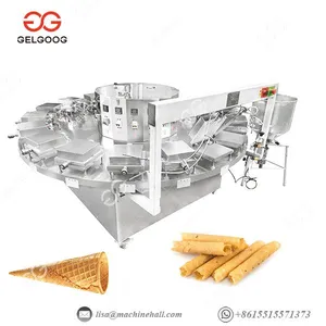 Snack Crisp Ice Rream Cone Making Machine Rolled Sugar Cone Baking Machine Wafer Egg Roll Machine thumbnail-2