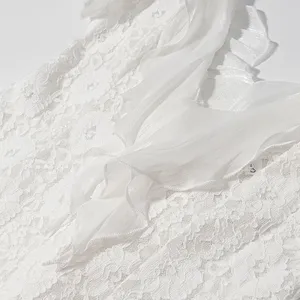 2025 New Fashionable Elegant Women's V-Neck Backless Wave Pleated Ruffle Dress thumbnail-1