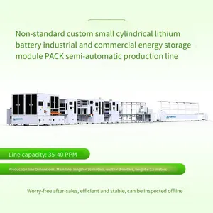 Cylindrical Battery Pack Production Line, Semi-automatic Production Line for Industrial and Commercial Energy Storage Modules, Small Cylindrical Cell Assembly Equipment thumbnail-1