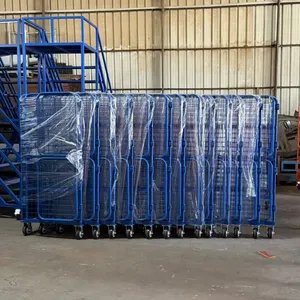 Metal Folding Security Roll Cage Trolley for Warehouse Logistics thumbnail-3