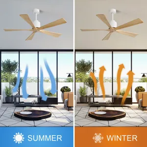 52 Inch Modern Nordic Minimalist Solid Wood Ceiling Fan American Engineering Fan Light Without Light（Wechat:13510231336） thumbnail-1
