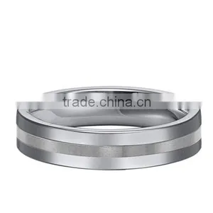 Tungsten Men's Wedding Striped Band 5mm Online Sale thumbnail-1