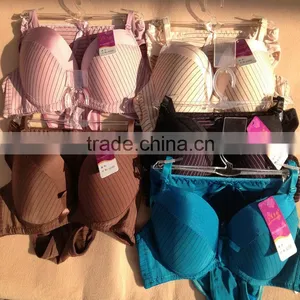 1.05USD New Products Updated Strip Style Ladies Big Cup Lovely Sexy Girls Bra And Panty, 5 Colours/38-42C Cups(kctz015) thumbnail-1