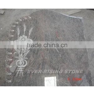 Kinawa Granite Flower Etching Headstone thumbnail-1