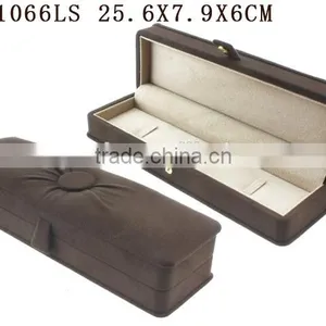 W1066LS Classic Suede Luxury Gift Wood Jewelry Box for Bracelet Chain thumbnail-1