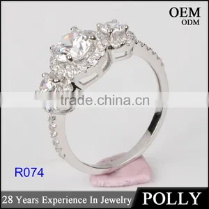 Top Quality Solid Jewellry Factory Price Ring 14K Gold AAAAA CZ Ring Wedding Band Ring Fashion Jewelry thumbnail-4