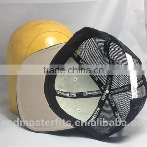 Wholesale Custom Blank Plain 3D Embroidery Flat Brim Trucker Cap Mesh Cap thumbnail-3