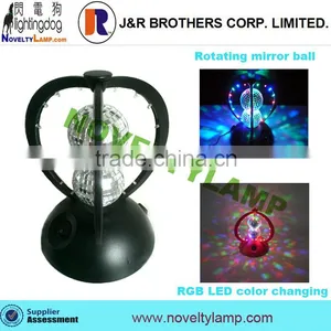 Holiday Party LED Color Changing Twins Mirror Disco Ball Light thumbnail-1