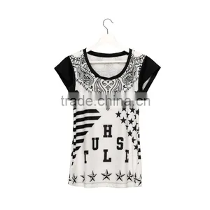 High Quality Custom 3D Printing Hustle Sports Gym Tshirt Women thumbnail-6