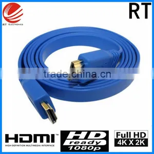 High Speed Flat HDMI Cable 24k Gold 3D Ethernet 1080p 2160P thumbnail-1
