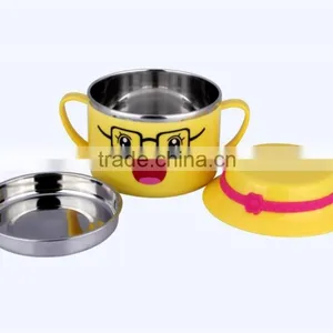 304 Color Stainless Steel Mixing Bowl Set With Lid for Children thumbnail-6