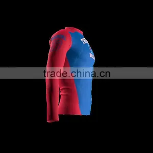Polyester Spandex Long Sleeves Thunder Compression Shirt/Rash Guard With Club Logo Player Name and Numbers at Sleeves thumbnail-3