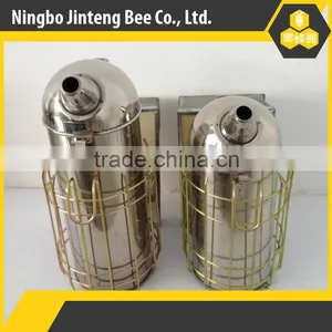 Beekeeping Tools Stainless Steel Round Cover Smoker With Leather Bellow thumbnail-1