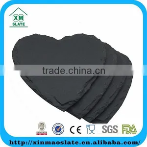 'factory Direct' 10x10cm Natural Edge Set of 4 Heart Shaped Slate Coasters Item BD-1010HD2A thumbnail-6