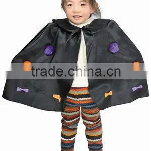 Halloween Party Black Satin Cape Costumes With Pop Ball thumbnail-1