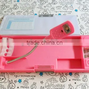 Plastic Double-face Multifunctional Pencil Case With Compass and Led Light thumbnail-1