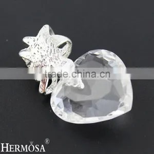 Hermosa Jewelry Love Heart Crystal Topaz Girls Costume Party Silver Pendant thumbnail-3