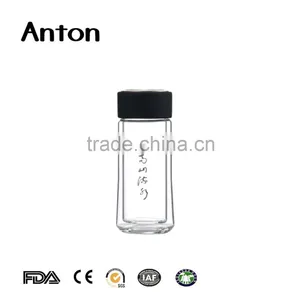 9oz Double Wall Glass Water Bottle Glass Bottle Water Private Label High Quality Glass Water Bottle thumbnail-1
