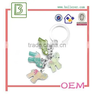 Custom Metal Enamel Elephant Shaped Keychain thumbnail-1