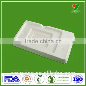 High Quality OEM 90days Biodegradable Chic Packing Sugarcane Bagasse Molded Pulp Electronic Component SD Card Packaging Tray thumbnail-1