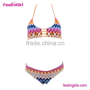 Mix Color Open Sling Teen Women Bikini Swimwear thumbnail-2