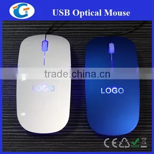 Lighting up Custom Logo Slim Mouse With Cable thumbnail-3