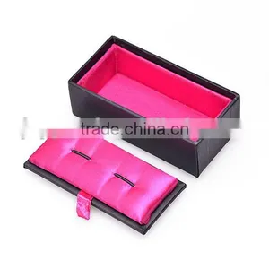 New Design Luxury Leather Wooden Cufflink Box thumbnail-1